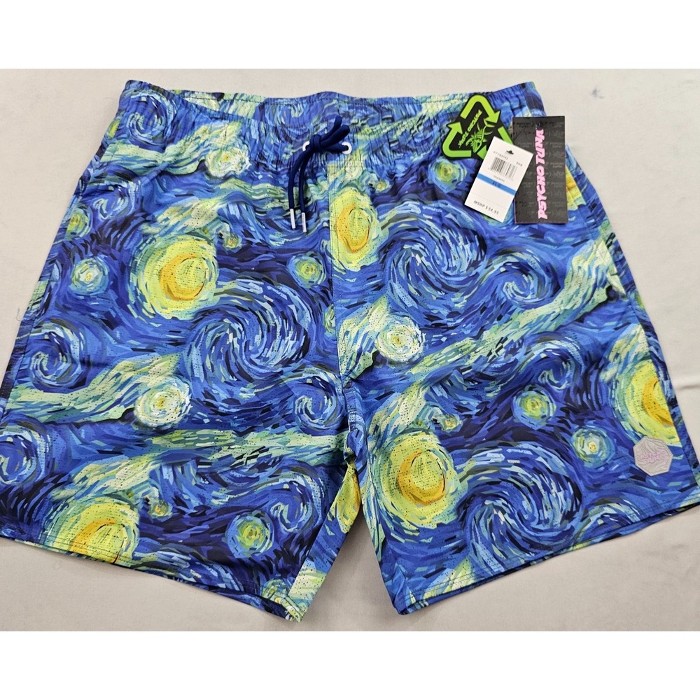 Psycho Tuna trunks swimwear mens XL pockets blue yellow pockets PTYB0162 SKB